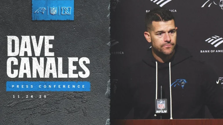 Dave Canales speaks after Week 12 matchup with the San Francisco 49ers Carolina Panthers
