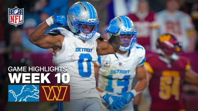 Detroit Lions vs Washington Commanders Game Highlights 2025 NFL Season Week 10