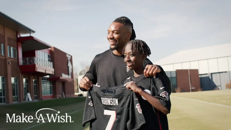 Jayden makes memories of a lifetime in Make-A-Wish meeting with Bijan Robinson and Falcons players