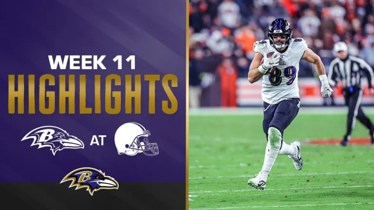 Ravens at Browns, Week 11 Highlights Baltimore Ravens