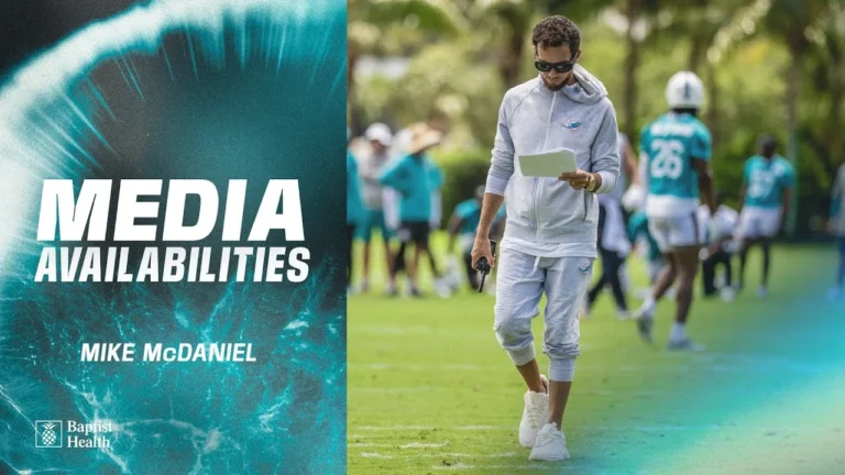 Coach Mike McDaniel meets with the media Miami Dolphins