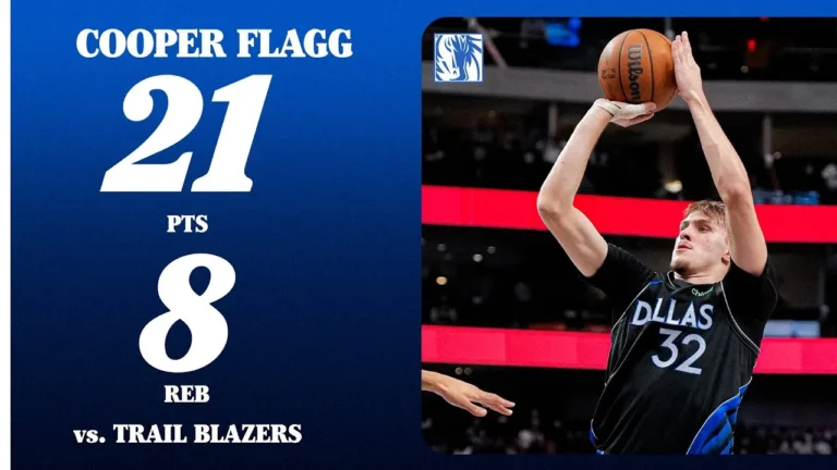 Cooper Flagg (21 PTS 8 REB) vs. Portland Trail Blazers November 16, 2025