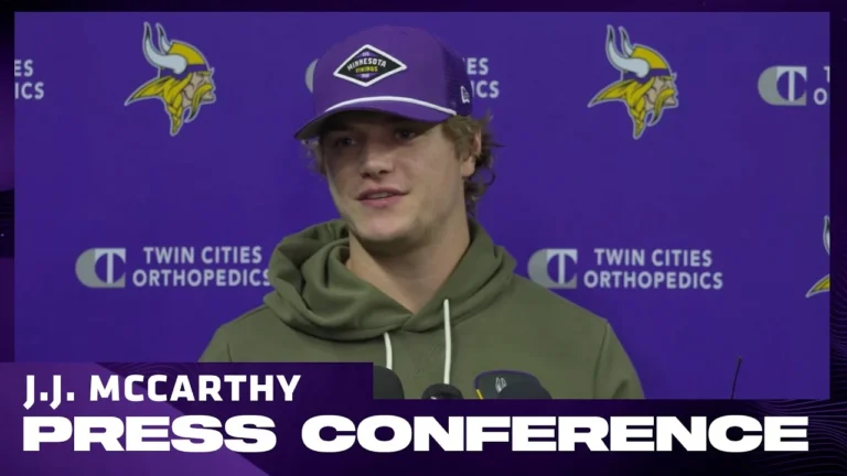 J.J. McCarthy Talks Focus on Improving, Offense’s Communication, Working with Justin Jefferson