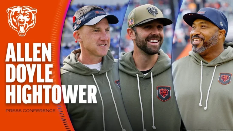Dennis Allen, Declan Doyle, Richard Hightower preview Salute to Service game Chicago Bears