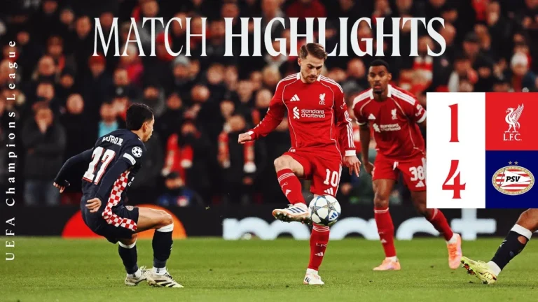 Highlights: Liverpool 1-4 PSV Eindhoven UEFA Champions League