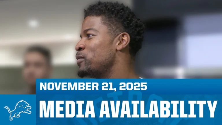 Detroit Lions cornerback D.J. Reed meets with the media November 21, 2025
