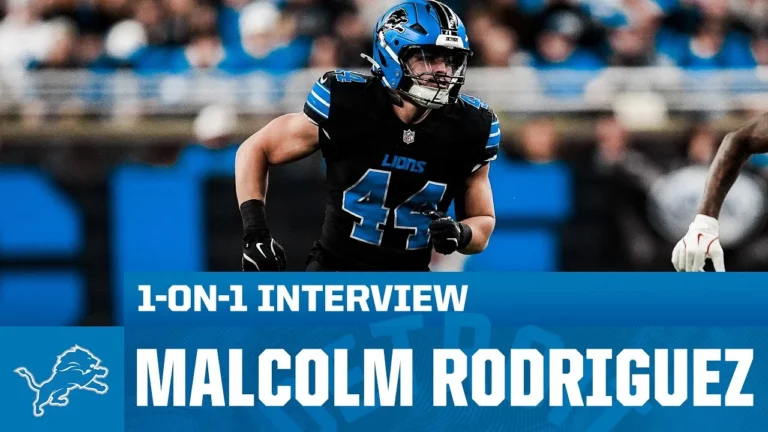 Detroit Lions linebacker Malcolm Rodriguez on his return to the field 1-on-1 with Dannie Rogers