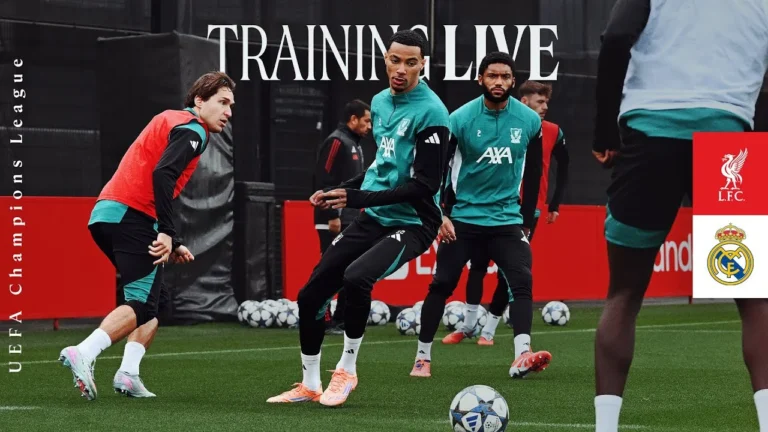 Live Training: Liverpool vs Real Madrid UEFA Champions League