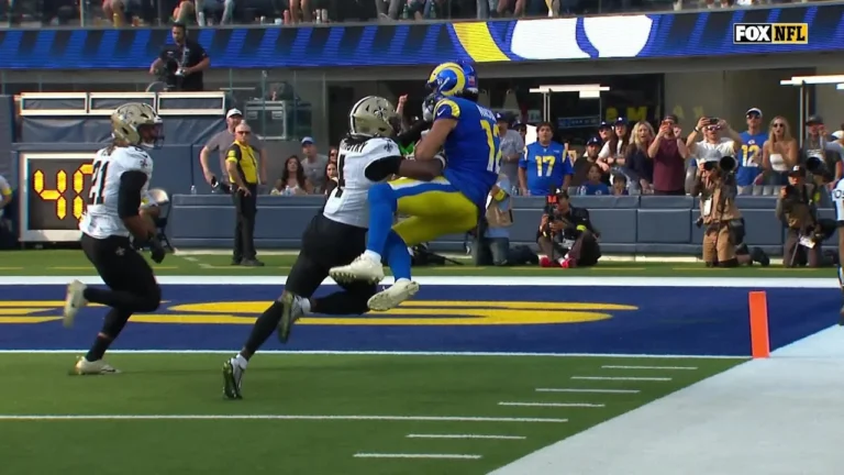 Puka Nacua goes up for the crazy touchdown grab