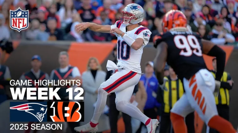 New England Patriots vs. Cincinnati Bengals Game Highlights NFL 2025 Season Week 12