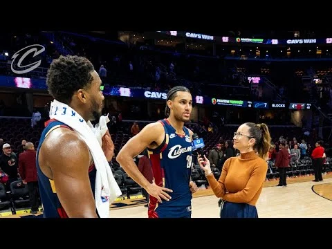 Cavs vs Bulls Donovan Mitchell & Jaylon Tyson with Serena Winters 11.8.2025