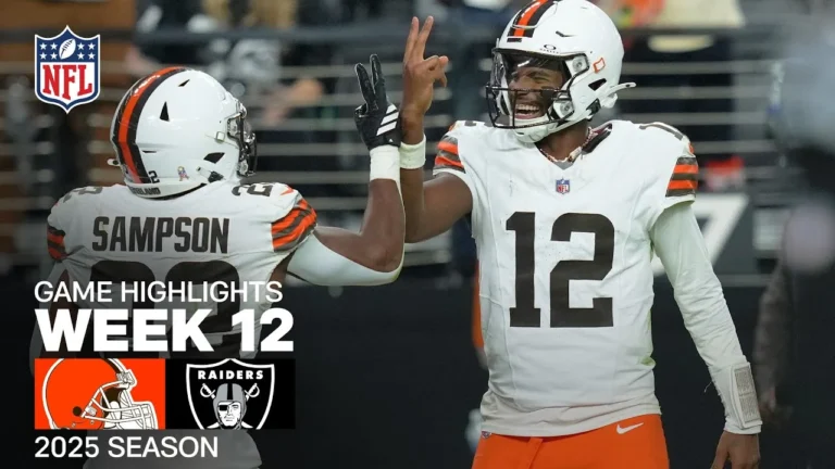 Cleveland Browns vs. Las Vegas Raiders Game Highlights NFL 2025 Season Week 12