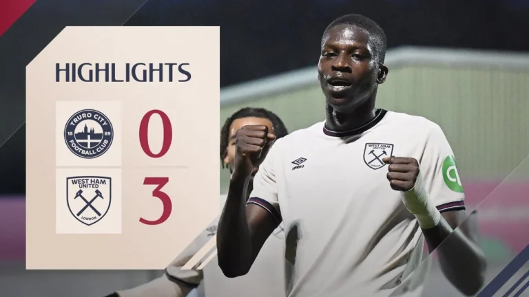 Truro City 0-3 West Ham United U21 National League Cup Highlights
