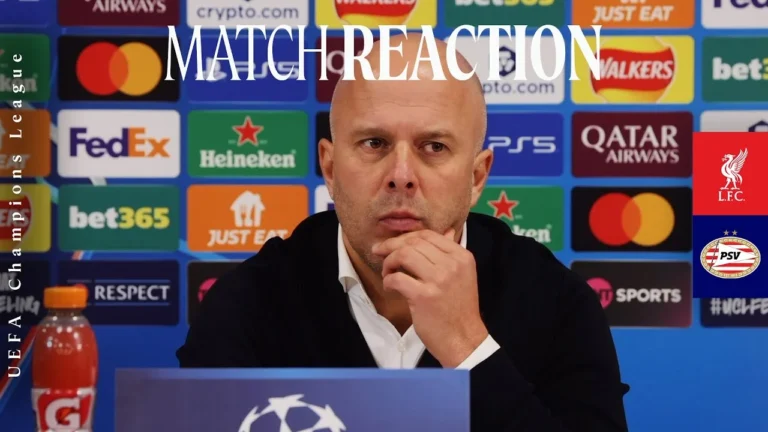 Arne Slot’s Post-Match Press Conference Liverpool 1-4 PSV Eindhoven