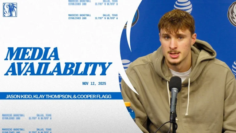 Cooper Flagg, Klay Thompson, & Jason Kidd Media Availability vs PHX 11 12 25