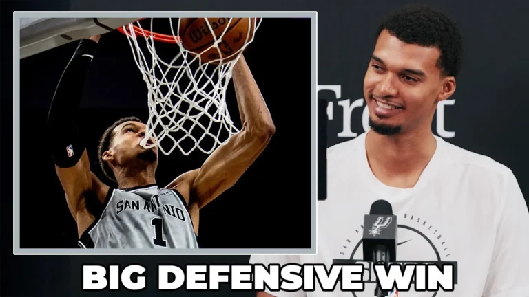 Victor Wembanyama on Team Defensive Win Vs HOU