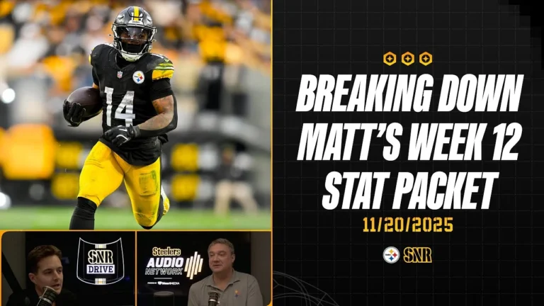 Breaking Down Matts Week 12 Stat Packet SNR Drive (Nov.20) Pittsburgh Steelers