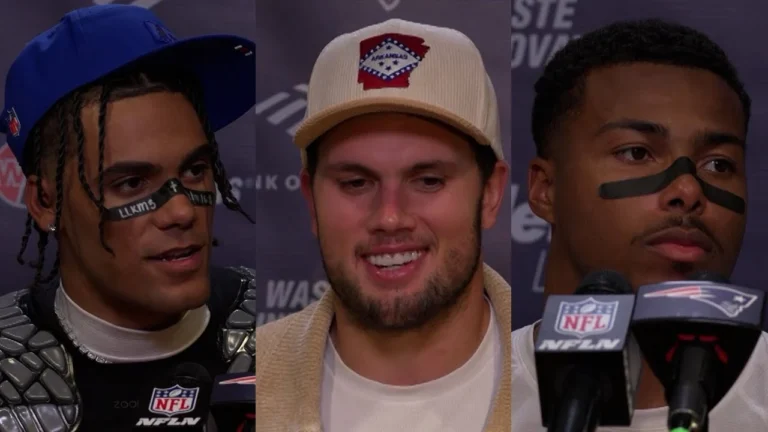 Christian Gonzalez, Hunter Henry, Marcus Jones & More Address the Media Patriots Press Conference