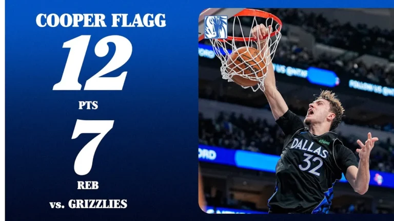Cooper Flagg (12 PTS 7 REB) vs. Memphis Grizzlies November 22, 2025