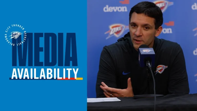 Coach Daigneault following the Thunder’s 19-point comeback win Post Game Media November 9, 2025