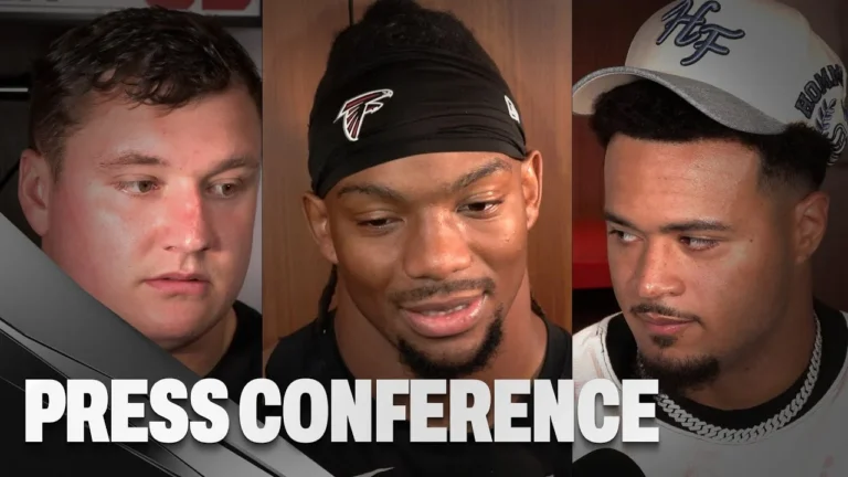 Bijan Robinson & others on the Atlanta Falcons OT loss to the Carolina Panthers Press Conference