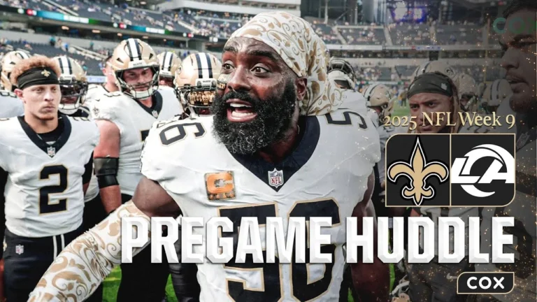 Saints Pregame Huddle at Rams 2025 NFL Week 9