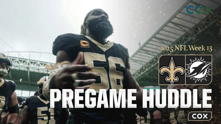 Saints Pregame Huddle at Dolphins 2025 NFL Week 13