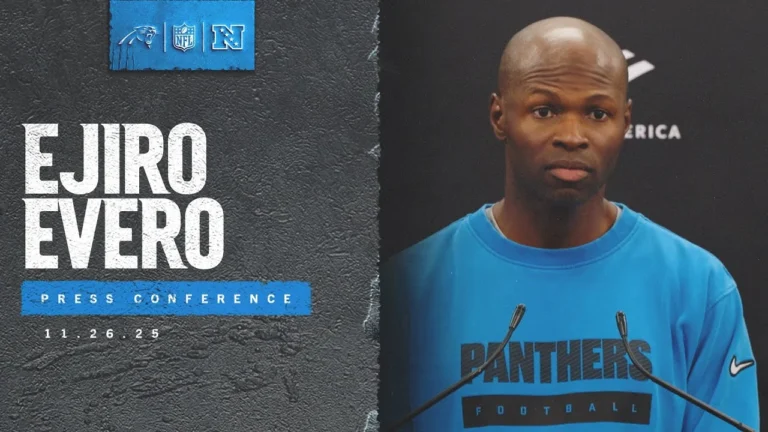 Ejiro Evero talks preparing to face his former team in the Los Angeles Rams Carolina Panthers