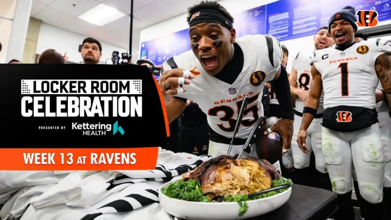 2025 Week 13 vs Ravens Locker Room Celebration