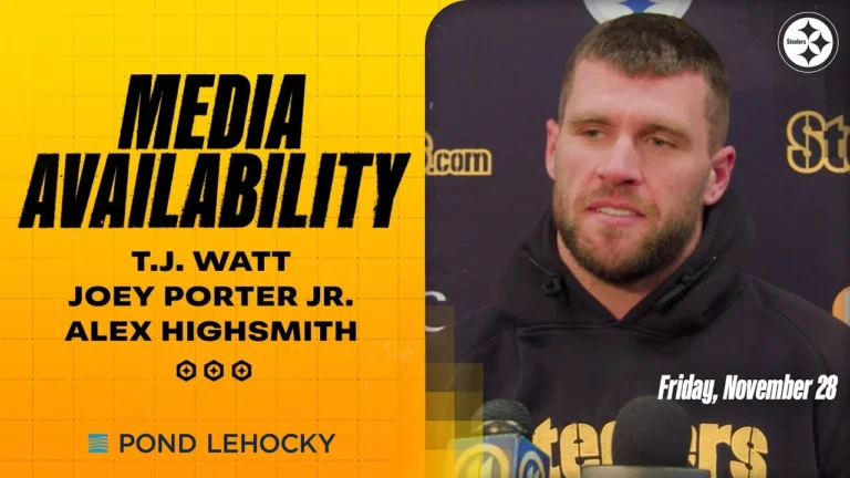 T.J. Watt, Joey Porter Jr., Alex Highsmith Media Availability (Nov. 28) Pittsburgh Steelers