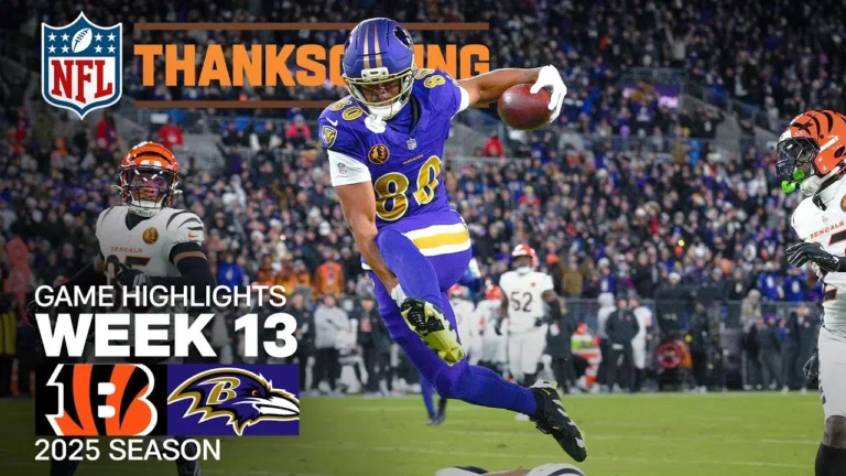 Cincinnati Bengals vs Baltimore Ravens Thanksgiving Game Highlights 2025 NFL Season Week 13