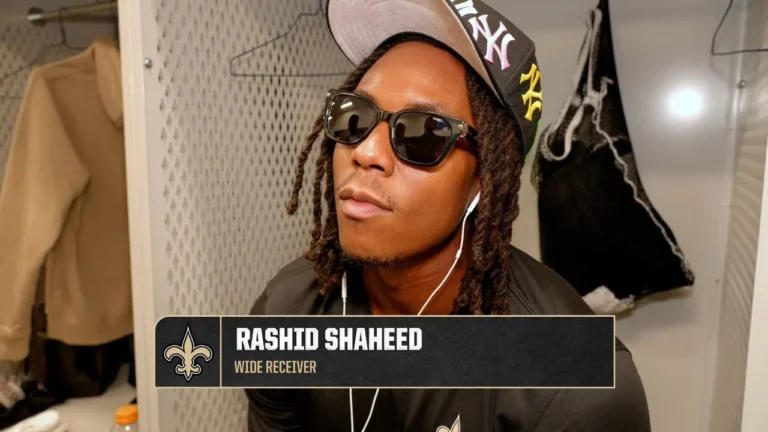 Rashid Shaheed interview Saints-Rams Postgame 2025 NFL Week 9