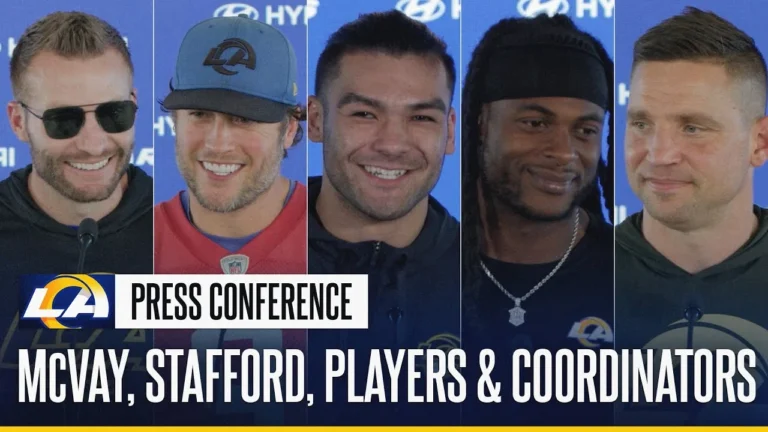 Sean McVay, Matthew Stafford, More Rams Players & Coordinators On Sunday’s Panthers Matchup