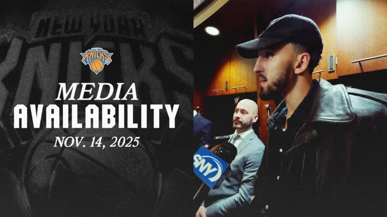 Landry Shamet, Josh Hart & Karl-Anthony Towns Postgame Media Nov. 14, 2025