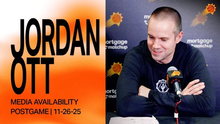 Head Coach Jordan Ott Postgame Media Availability Phoenix Suns