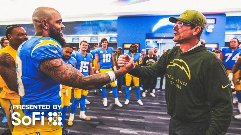 Jim Harbaugh Locker Room Victory Speech Vs Steelers LA Chargers