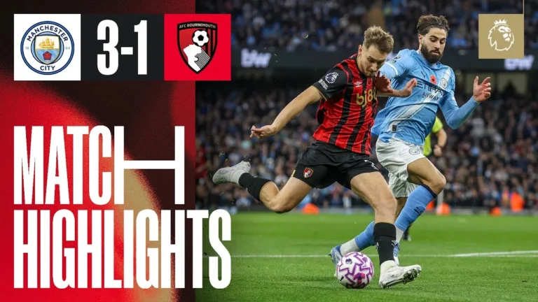 Haaland brace ends Cherries’ Premier League unbeaten run Manchester City 3-1 AFC Bournemouth