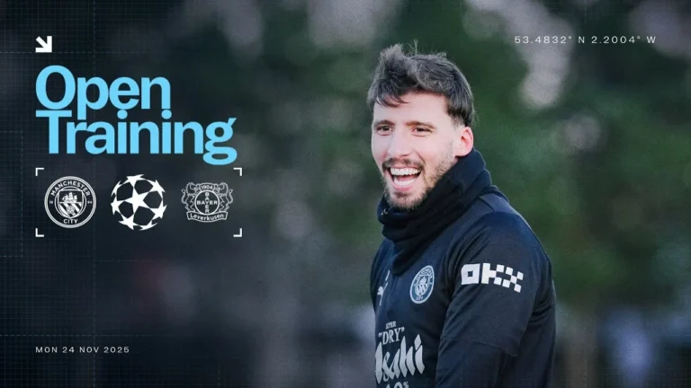 WATCH LIVE! OPEN TRAINING Man City v Bayer Leverkusen Champions League