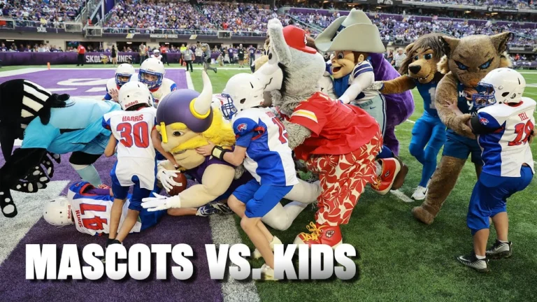 Mascots Do Tush Push During Mascot vs. Kids Halftime Game Minnesota Vikings