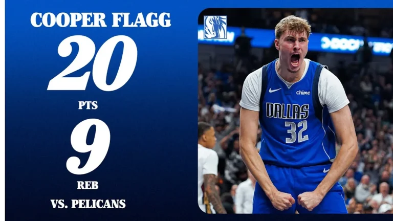 Cooper Flagg (20 PTS 9 REB) vs. New Orleans Pelicans November 5, 2025