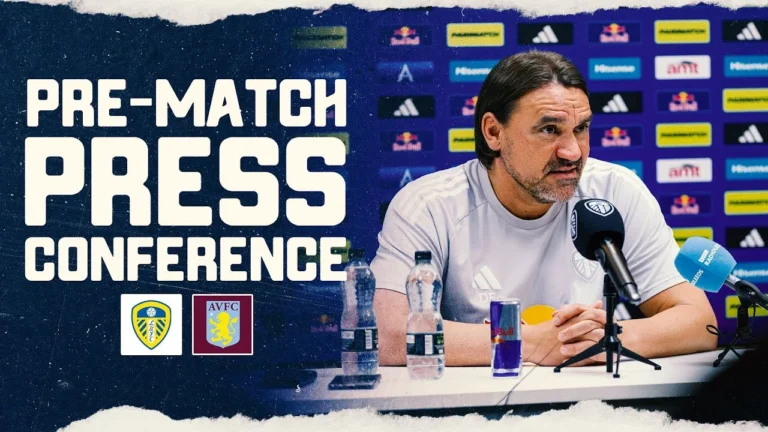 Daniel Farke press conference Leeds United v Aston Villa Premier League