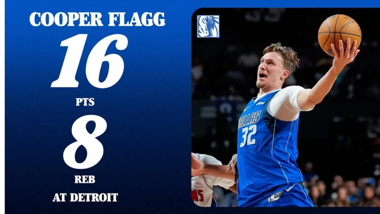 Cooper Flagg (16 PTS 8 REB) at Detroit Pistons November 1, 2025