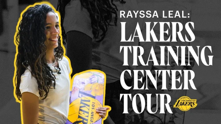 Brazilian Skateboarding Phenom Rayssa Leal Tours the Lakers Facility