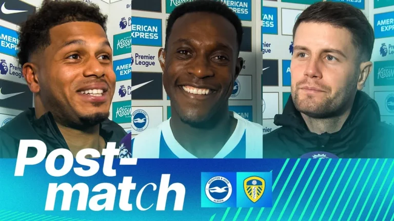 POST-MATCH Hurzeler, Georginio And Welbeck Brighton v Leeds