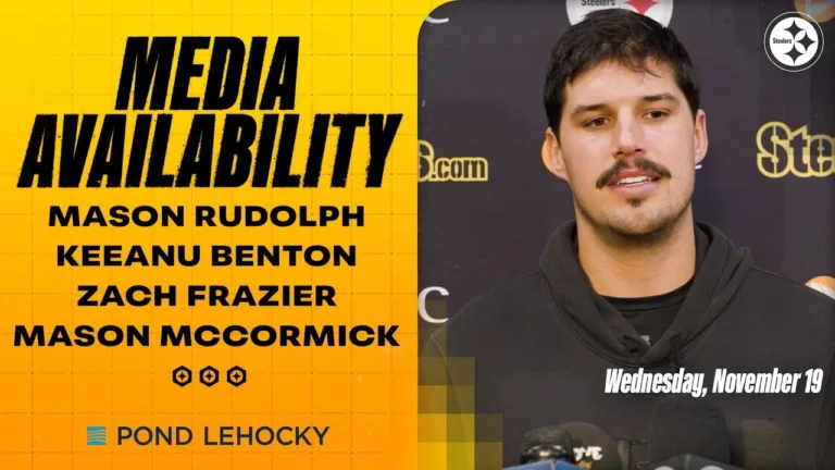 Mason Rudolph, Keeanu Benton, Zach Frazier, Mason McCormick Media Availability (Nov. 19) Steelers