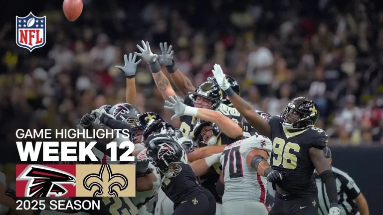 Atlanta Falcons vs. New Orleans Saints Game Highlights NFL 2025 Season Week 12