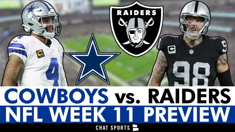 Dallas Cowboys vs. Las Vegas Raiders: Injury News, Matchups & Players To Watch NFL Week 11 Preview