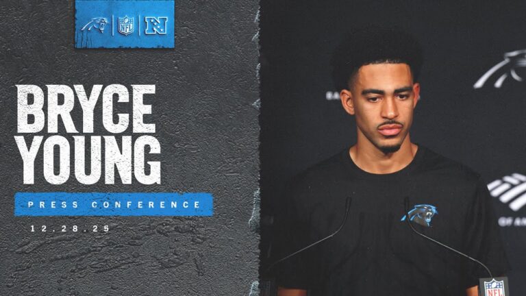 Bryce Young speaks to the media after Week 17 matchup with the Seattle Seahawks Carolina Panthers