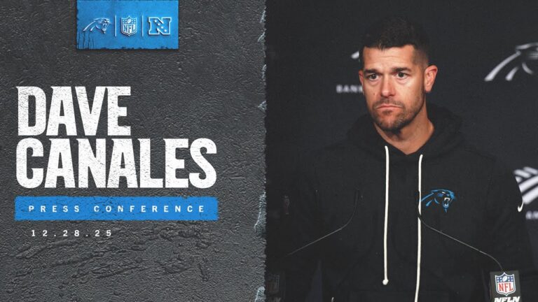 Dave Canales speaks to the media after Week 17 matchup with the Seattle Seahawks Carolina Panthers