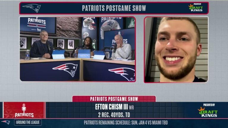 Efton Chism III Joins Patriots Postgame Show After Catching First NFL TD vs. Jets NFL Week 17